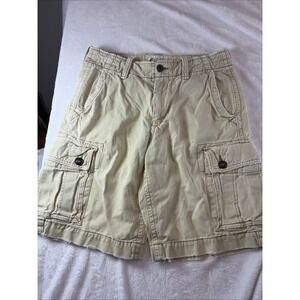 American Eagle jeans men 30 Classic Length Cargo Shorts Distressed Pockets Tan